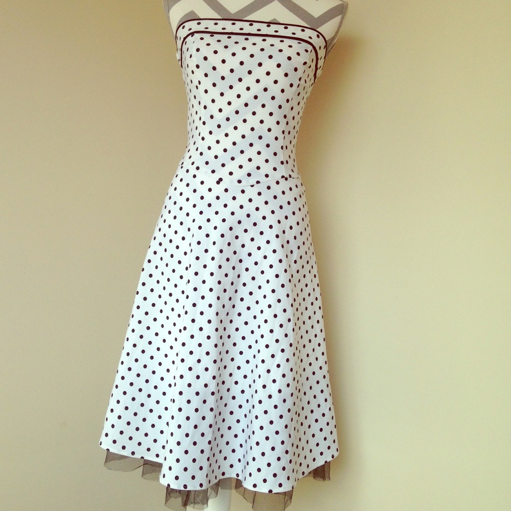 Ruby Rox Strapless Polka Dot Pinup Dress
